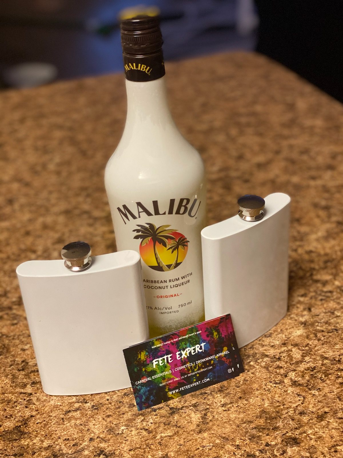 All White  - 8oz Stainless Steel Hip Flask
