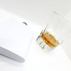 All White  - 8oz Stainless Steel Hip Flask